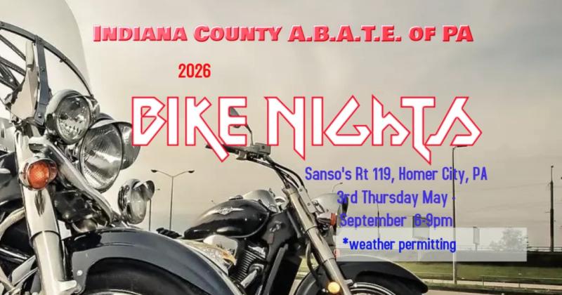 Indiana County - A.B.A.T.E. of PA May Bike Night