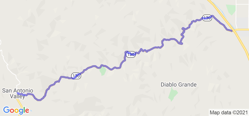 Del Puerto Canyon Road from The Junction Bar and Grill to Patterson